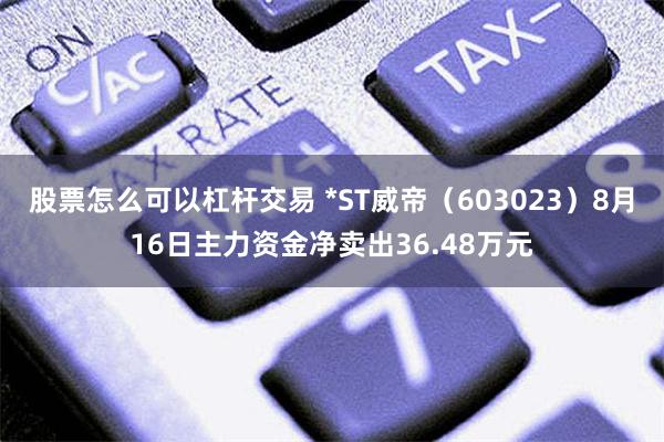 股票怎么可以杠杆交易 *ST威帝（603023）8月16日主力资金净卖出36.48万元