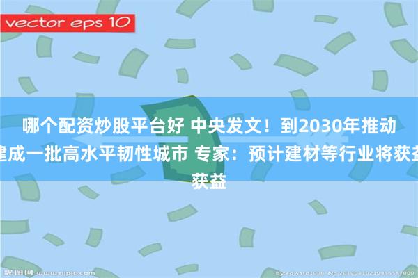 哪个配资炒股平台好 中央发文！到2030年推动建成一批高水平韧性城市 专家：预计建材等行业将获益